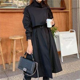Flap A-line Trench Coat