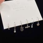 Set Of 6: Drop Earring Set Of 6 - As4 - Silver - One Size