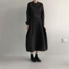 Long Sleeve Plain Top / A-line Plain Skirt