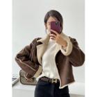 Belted Faux-shearling Jacket Brown - One Size