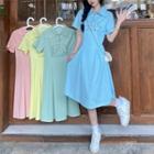 Short-sleeve Cartoon Print Midi Polo Shirt