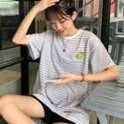 Cherry Striped Loose-fit Short-sleeve T-shirt