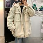 Fleece-lined Corduroy Oversize Jacket