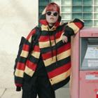 Button-detail Striped Hoodie Multicolor - One Size