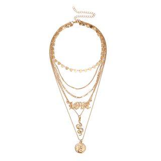 Lettering Layered Necklace