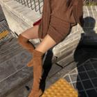 Band-waist Cable-knit Skirt