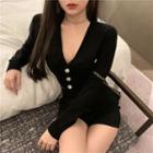 Rhinestone Long-sleeve Cardigan