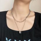 Pendant Layered Alloy Necklace 1 Pc - Necklace - Silver - One Size