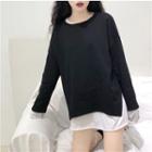 Mock Two Piece Long-sleeve Pullover