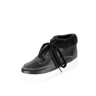 Faux-fur Trim High-top Sneakers