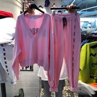 Set: V-neck Pullover + Jogger Pants