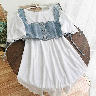 Set: Denim Camisole Top + T-shirt Dress