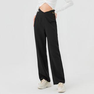 Cutout Asymmetrical Straight-cut Pants