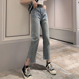 Asymmetric Crop Jeans