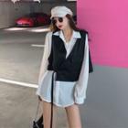 Set: Long-sleeve Skirt + Vest
