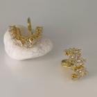 Rhinestone Alloy Earring 1 Pair - 14k Gold - Clip On Earring - Gold - One Size