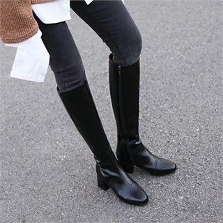 Zip-up Chunky-heel Boots
