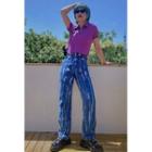 Tie-dye Print High-waist Straight-cut Jeans