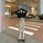 Long-sleeve Crop T-shirt / Straight Fit Pants