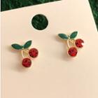 Rhinestone Cherry Stud Earring 1 Pair - Earrings - One Size