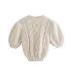 Short-sleeve Cropped Cable Knit Sweater