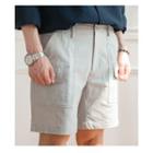 Linen Blend Stitched Cargo Shorts