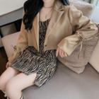 Crop Blazer / Strappy Zebra A-line Dress