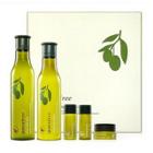 Innisfree - Olive Real Special Care Set: Skin 180ml + Lotion 160ml + Skin 15ml + Lotion 15ml + Cream 10ml 5 Pcs
