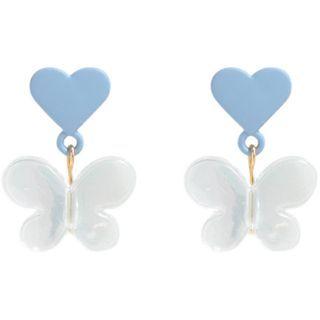 Heart Butterfly Acrylic Dangle Earring