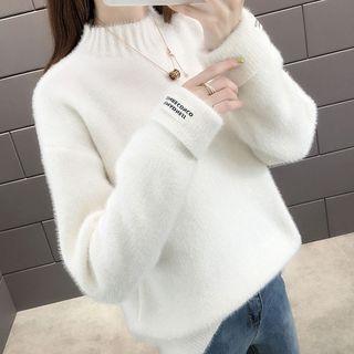 Mock-turtleneck Label Sweater