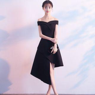 Off-shoulder Asymmetrical Cocktail Dress
