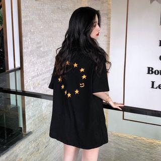 Printed Star Short+sleeved Top