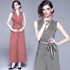 Patterned Sleeveless Wide Leg Jumpsuit
