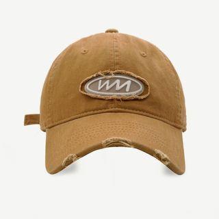 Applique Frayed Baseball Cap