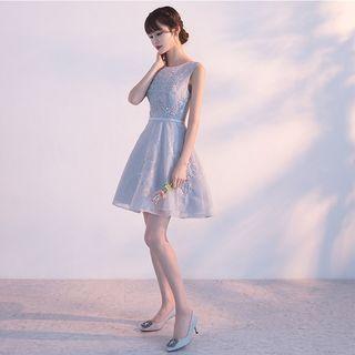 Sleeveless Lace A-line Mini Prom Dress