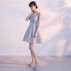 Sleeveless Lace A-line Mini Prom Dress