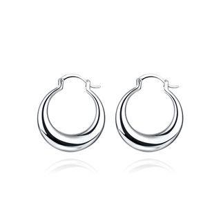 Simple And Elegant Round Earrings Silver - One Size