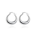 Simple And Elegant Round Earrings Silver - One Size