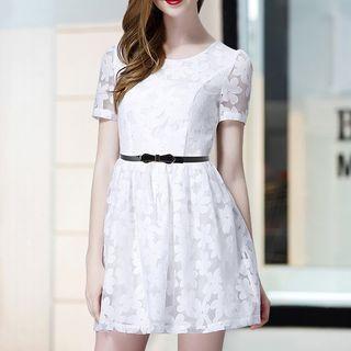 Organza Short-sleeve A-line Dress