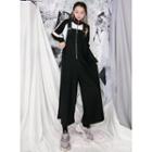 Crop Wide Leg Jumper Pants Black - One Size