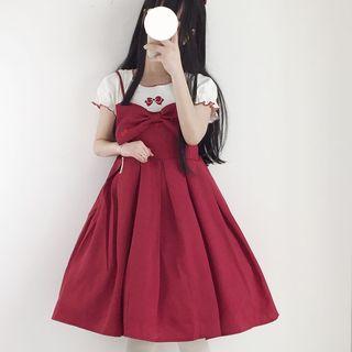 Short-sleeve Top / Strappy A-line Dress