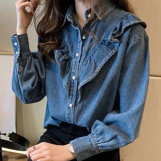 Ruffle Denim Jacket
