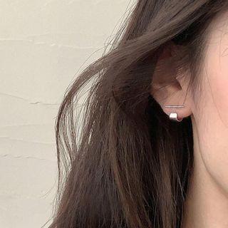 Geometric Sterling Silver Earring 1 Pair - Stud Earring - 925 Silver - Silver - One Size