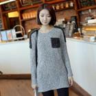 Contrast-trim Rib-knit Top