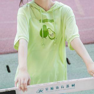 Avocado Print Short-sleeve Hoodie