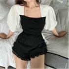 Color Block Short-sleeve Top / Shorts
