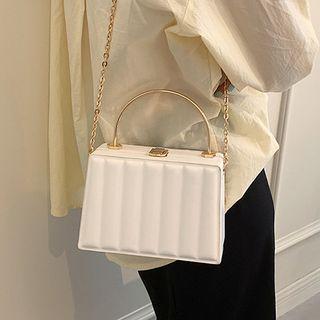 Faux Leather Chain Crossbody Box Bag