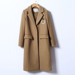 Notch-lapel Snap-buttoned Coat