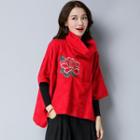 Embroidered Panel Cape