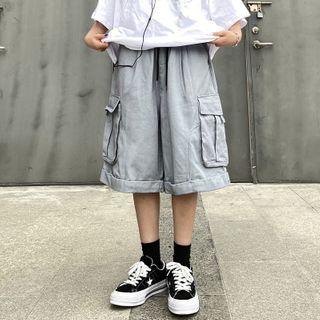 Plain Cargo Straight Cut Shorts